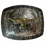 BKC5002 Boucle de ceinture country western tete de vache unisexe