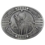 BU-035-P Boucle de ceinture western country Loup hurlant USA