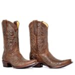 bottes-MEXICANA-santiags-en-cuir-marron-motif-aigle-aguila-rust-santiags-femme-la-joya-western-Strasbourg