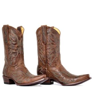 bottes-MEXICANA-santiags-en-cuir-marron-motif-aigle-aguila-rust-santiags-femme-la-joya-western-Strasbourg