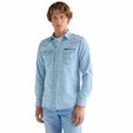 112378126 chemises Wrangler jean's homme bleu la joya western Strasbourg4