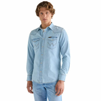 112378126 chemises Wrangler jean's homme bleu la joya western Strasbourg4