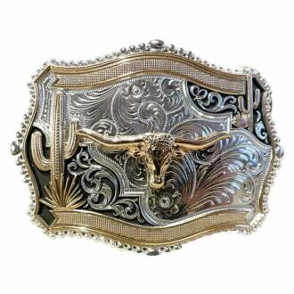 BK2802-boucle-de-ceinture-tete-de-vache-cactus-unisexe-la-joya-western-Strasbourg