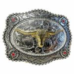 BKC3002 Boucle de ceinture tete de vache country western unisexe