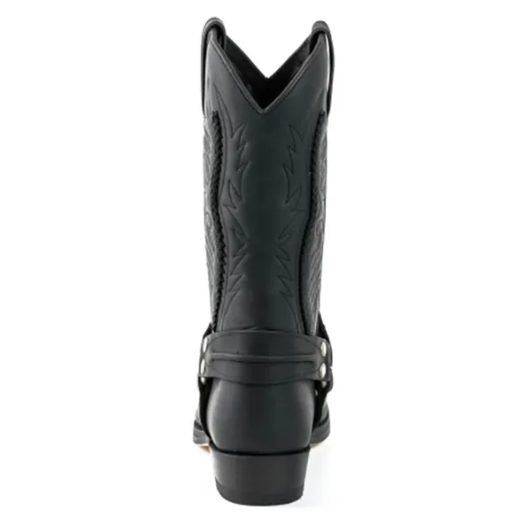 Mayura Boots 07 in Pull Grass Negro western country noir unisexe – Image 4