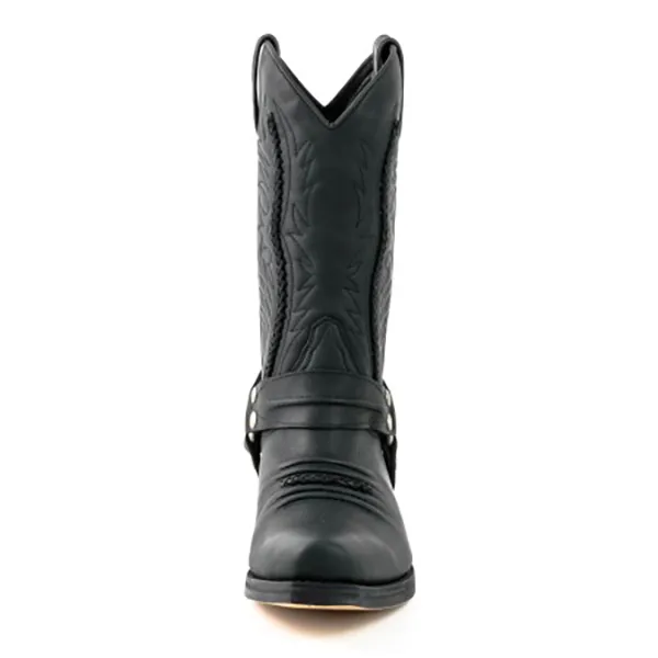 Mayura Boots 07 in Pull Grass Negro western country noir unisexe – Image 3