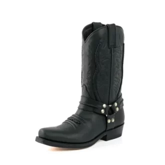 Mayura Boots 04 in Pull Grass Negro western country noir unisexe la joya western Strasbourg France