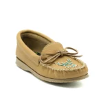 B114270F Mocassin Huron d'extérieur en cuir femme fabriqué au Canada