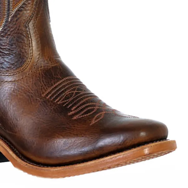 9365 Boulet-botte-country-western-femme-cuir-marron-bou carre la-joya-western-Strasbourg