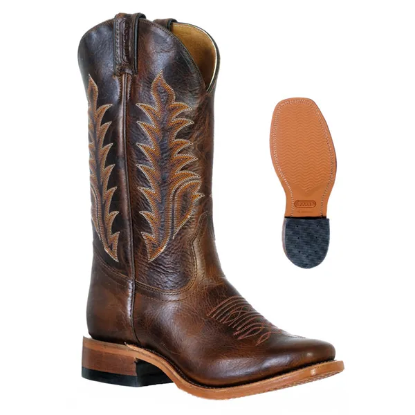 9365 Boulet-botte-country-western-femme-cuir-marron-bou carre la-joya-western-Strasbourg