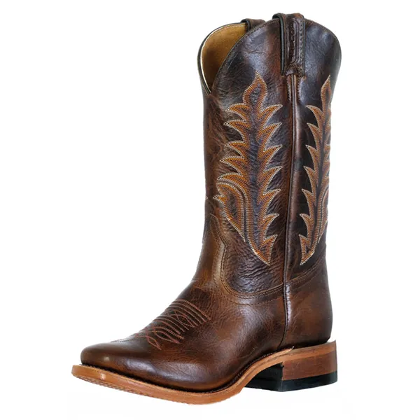 9365 Bottes Boulet bout carré large marron Femme – Image 2