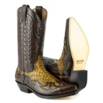 Bottes Mayura 1935-C en cuir Milanelo Zamora / Camel 3 Python western country unisexe