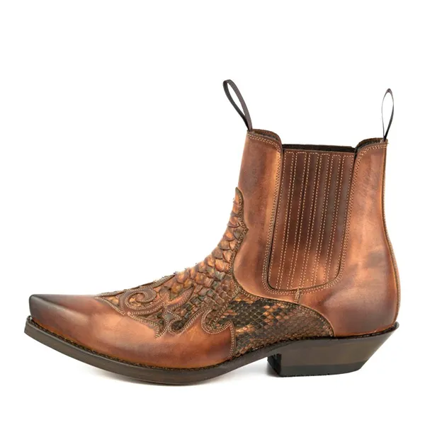 Mayura Boots ROCK 2500 Cognac Python western country unisexe – Image 3