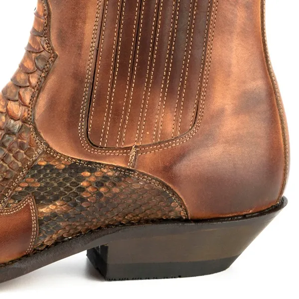 Mayura Boots ROCK 2500 Cognac Python western country unisexe – Image 5