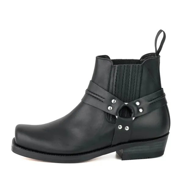 Mayura Boots 04 in Pull Grass Negro western country unisexe – Image 3