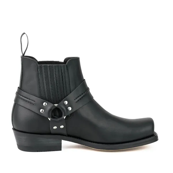 Mayura Boots 04 in Pull Grass Negro western country unisexe – Image 2