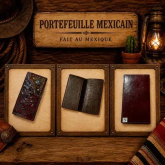 ref 001022026A PORTEFEUILLE porte cartes western country made in Mexique la joya western Strasbourg