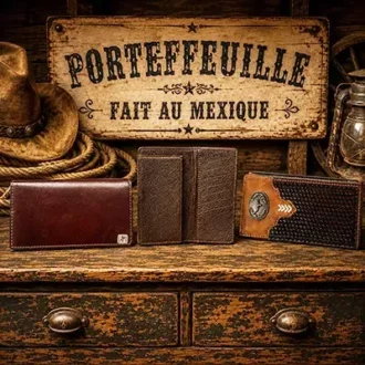 ref 001022026B PORTEFEUILLE porte cartes western country made in Mexique la joya western Strasbourg