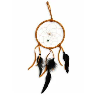ref canada26-13A Capteur de rêves (diamètre 13cm) AMERINDIEN HURON 5 Nations Canada-HURON-capteur-indien-Huron-Canada-la-joya-western-fait-main
