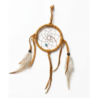 ref canada26-8B Capteur de rêves (diamètre 8cm) AMERINDIEN HURON 5 Nations Canada-HURON-capteur-indien-Huron-Canada-la-joya-western-fait-main