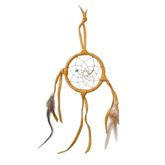 ref canada26-8D apteur de rêves (diamètre 8cm) AMERINDIEN HURON 5 Nations Canada-HURON-capteur-indien-Huron-Canada-la-joya-western-fait-main