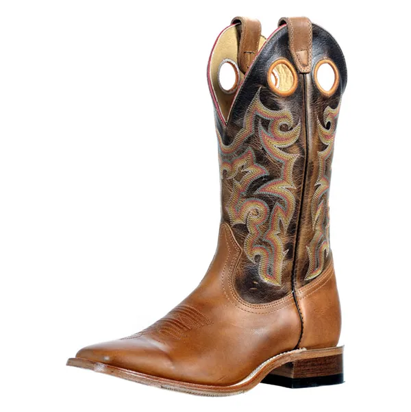 0346 Bottes Boulet bout carré large marron Homme – Image 2