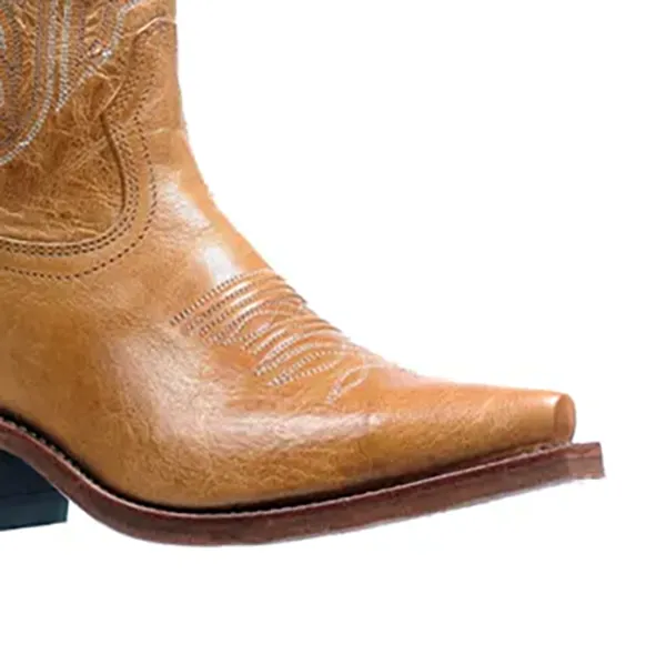 4904 Bottes Boulet western country bout pointue marron ambre femme – Image 3
