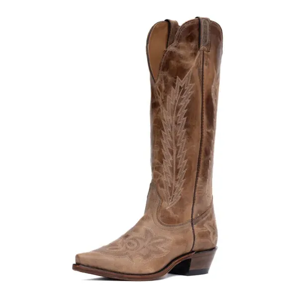 5943 Bottes Boulet western country Bout cowboy pointu marron femme – Image 2