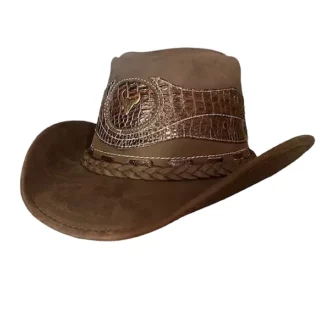 VA1489 CHAPEAU EN CUIR ,WESTERN COUNTRY USA MARRON-la-joya-western-Strasbourg