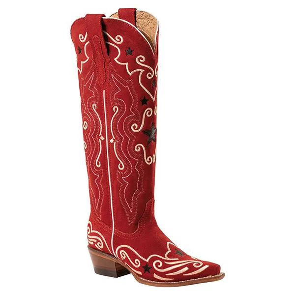 WBL-83 boots western country rouge Stars and Stripes femme