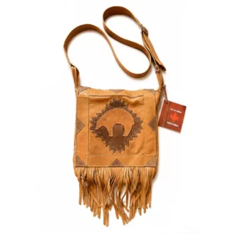 ref-SAC4-CANA022026 FLECHES Sac indien à franges Western Country Cuir made in CANADA unisexe la joya western Strasbourg