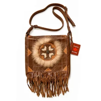 ref-SAC5-CANA022026 Sac en cuir marron indien à franges Western Country made in CANADA unisexe indien à franges Western Country Cuir made in CANADA unisexe la joya western Strasbourg