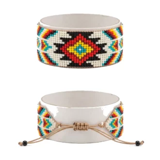 Bracelets Amerindien tressé avec perle style fait main unisexe