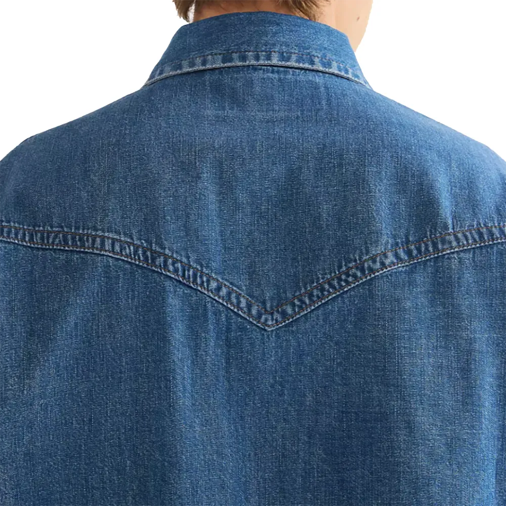 112386939 Super Wrangler Oversized Western Shirt chemises Wrangler jean's homme bleu la joya western Strasbourg