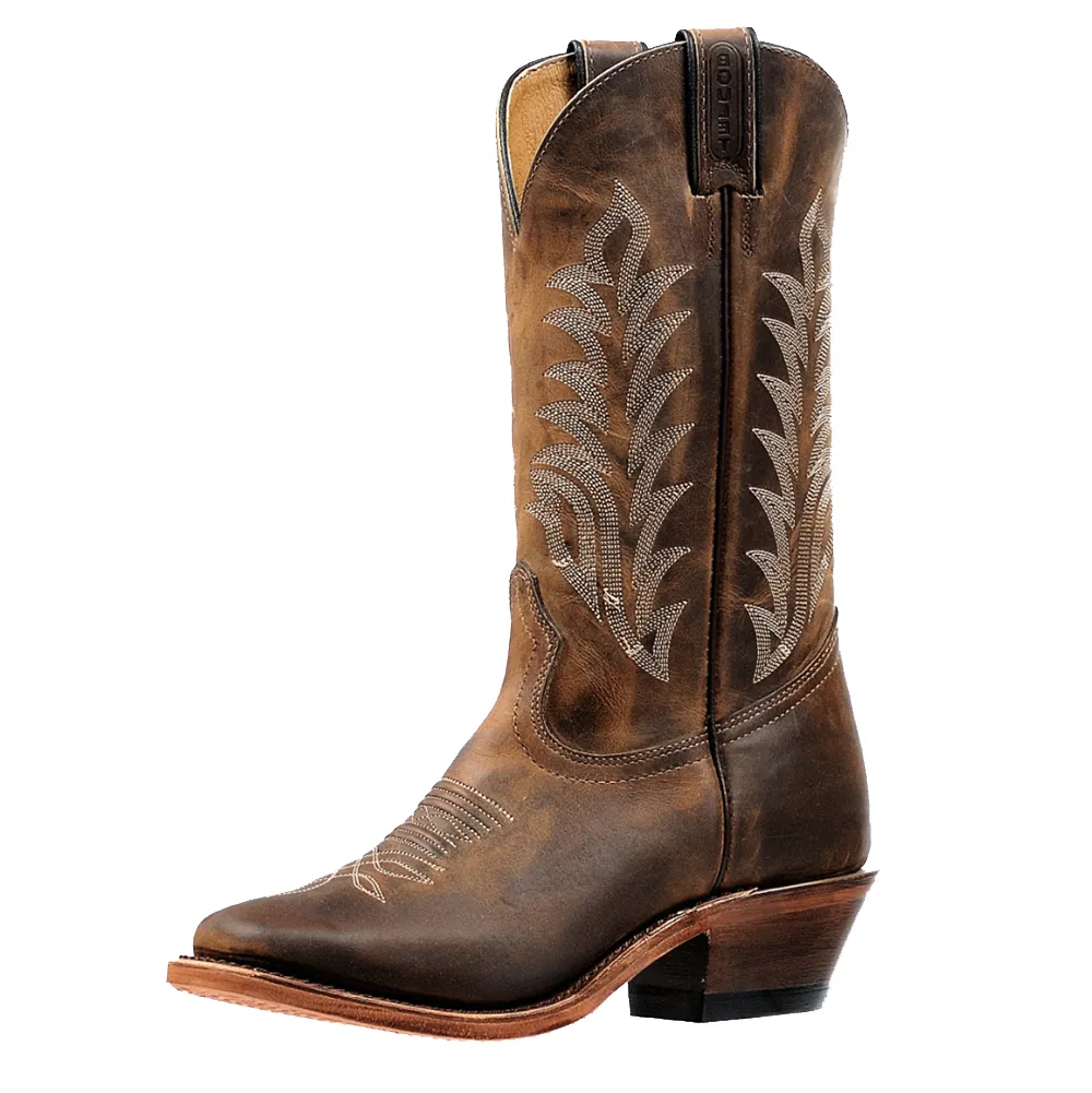 6373 Boulet-botte-country-western-femme-cuir-marron-bou carre la-joya-western-Strasbourg